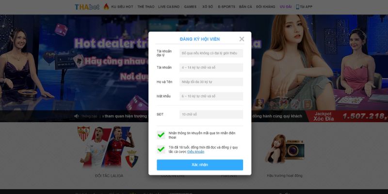 Tạo mật khẩu tài khoản Thabet có tính bảo mật cao 